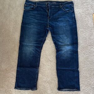 American Eagle Outfitters Men's Dark Blue Relaxed Jeans